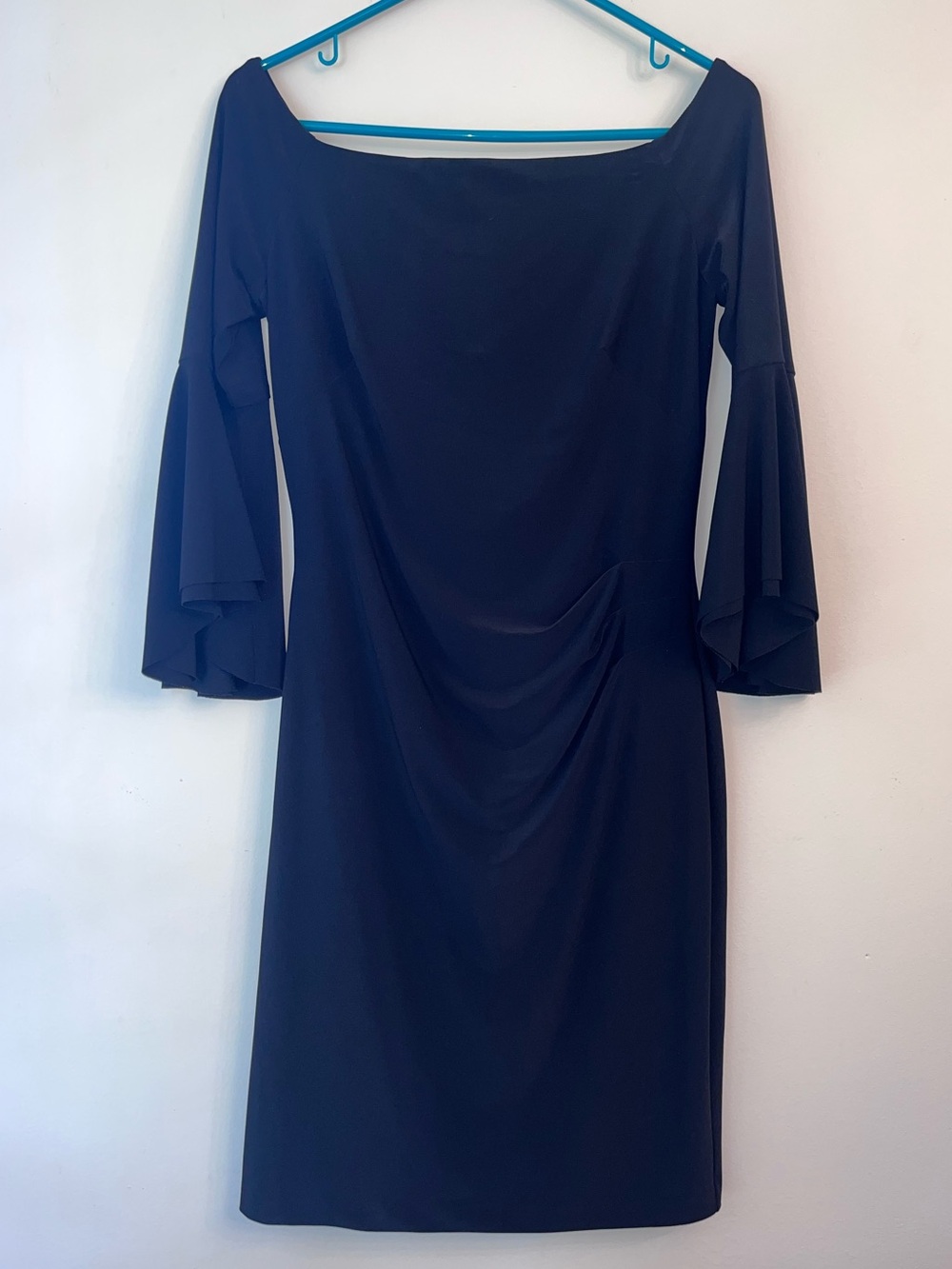 Lauren Ralph Lauren Elegant Black Off-Shoulder Dress with Bell Sleeves